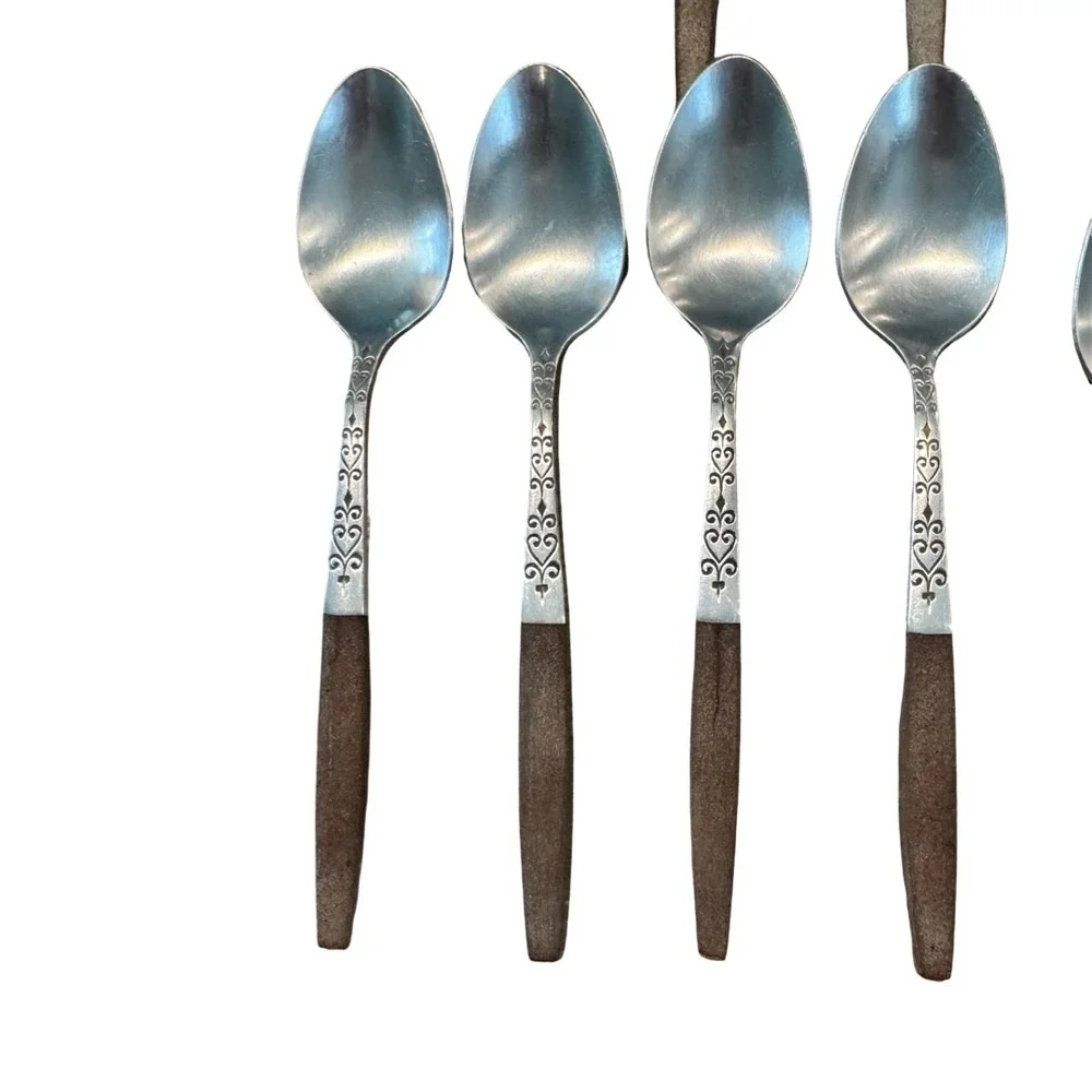 Vtg Interpur INR2 Japan Stainless Steel Canoe Muffin Silverware Flatware 17 pc
